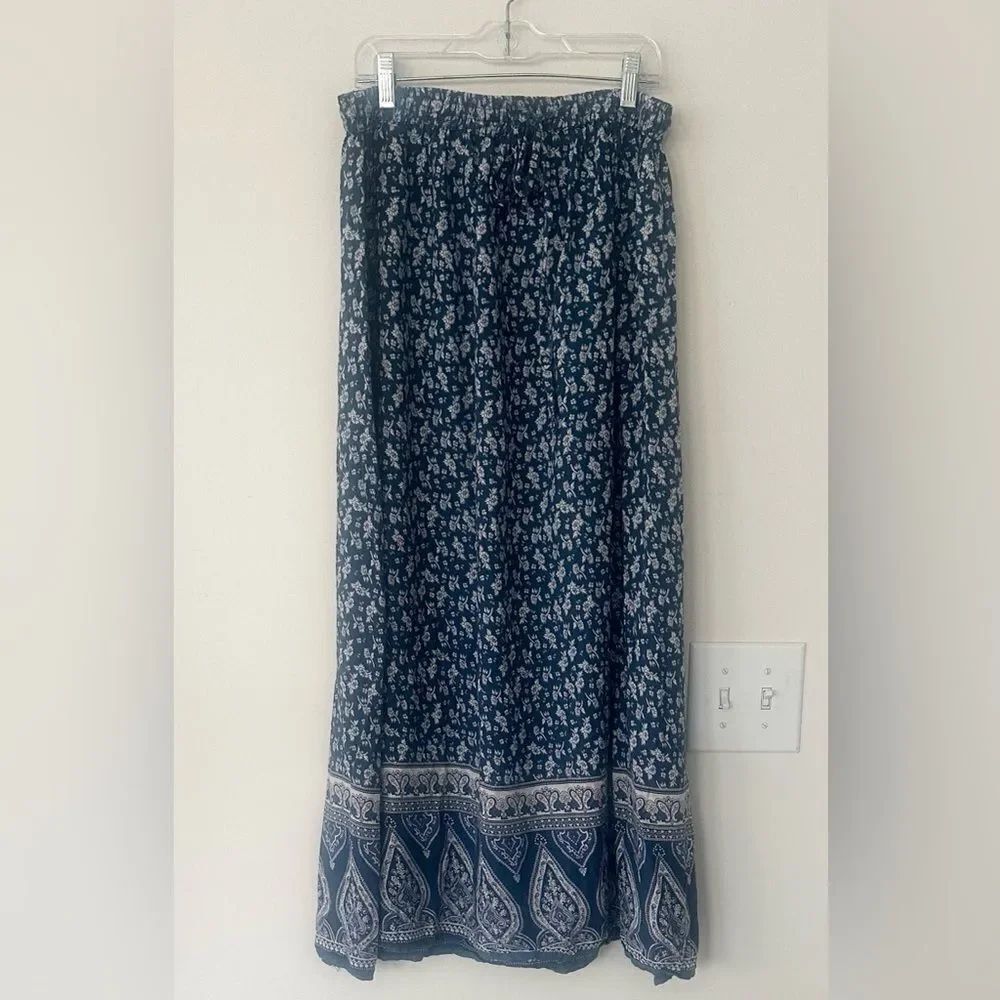 J. Glee Floral Bohemian Maxi Skirt L (petite)